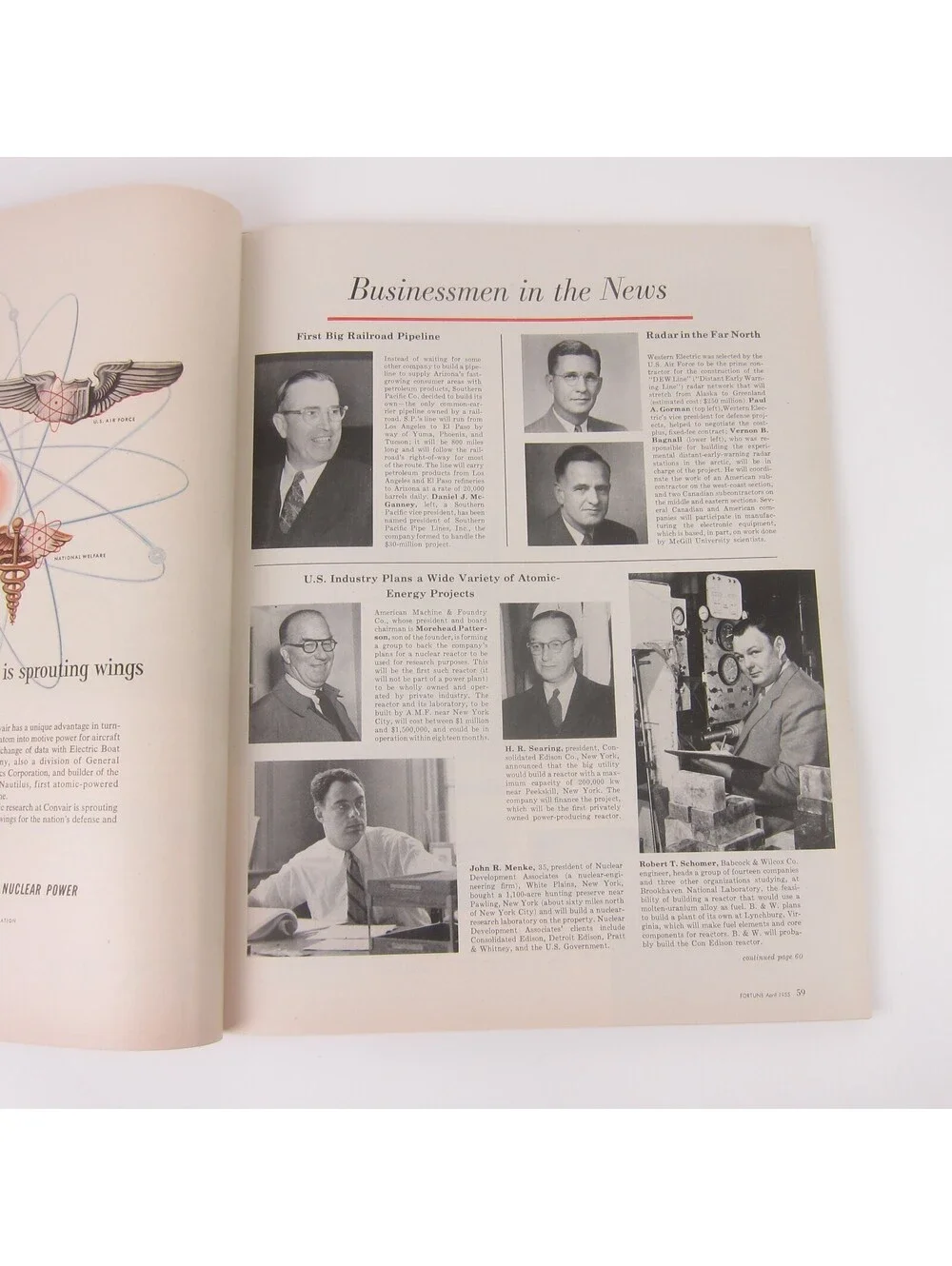 Vintage FORTUNE Magazine April 1955 Textron American, Steel, Secretary Humphrey